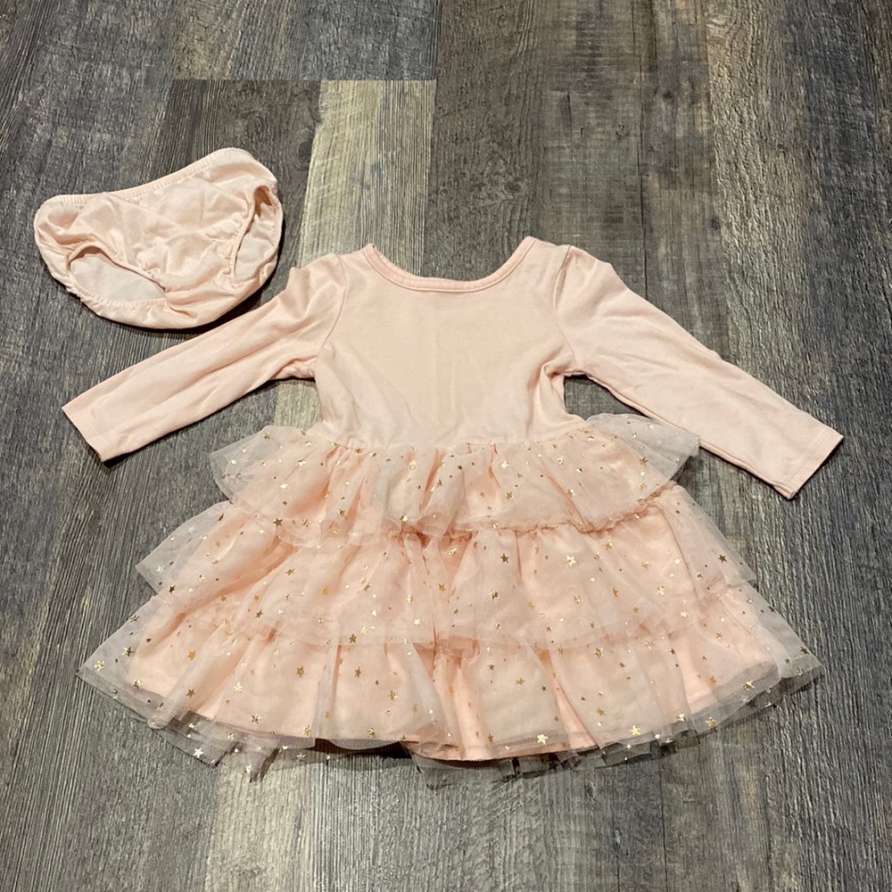 Toddler Girl’s Cat & Jack Tutu Dress w/ Gold Stars - 18 Months
